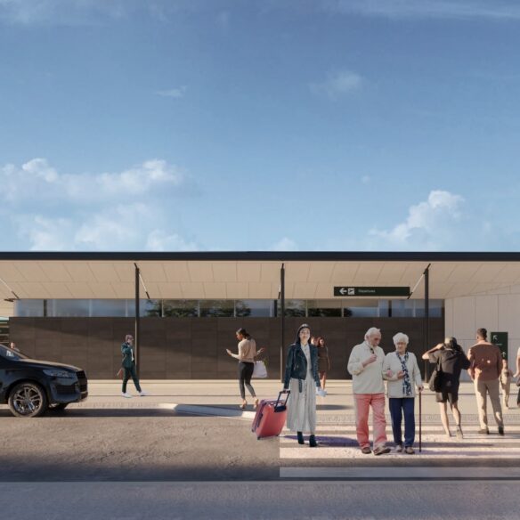 Hobart Airport arrivals area and drop-off zone with improved access and passenger flow